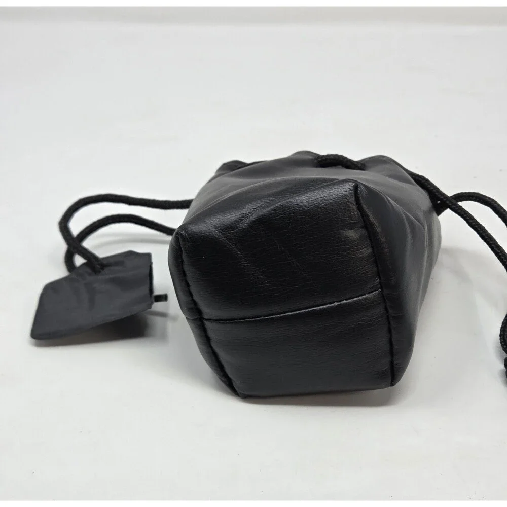 Samigon Vintage Leather Drawstring Lens Pouch Red Felt Interior Camera Bag